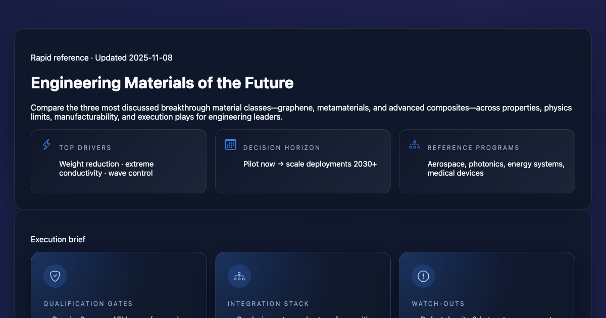 Preview for Engineering Materials of the Future: Graphene, Metamaterials & Advanced Composites