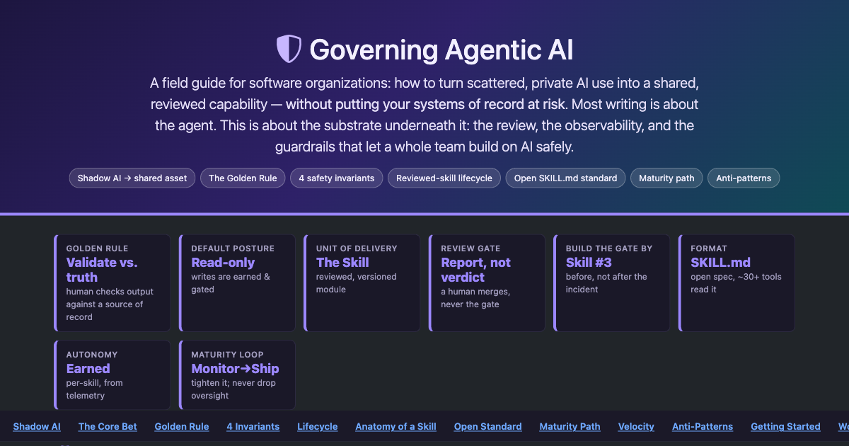 Preview for Governing Agentic AI: A Field Guide for Software Organizations