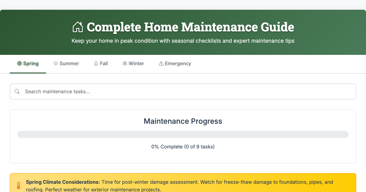 Preview for Complete Home Maintenance Guide: Seasonal Checklists & Expert Tips