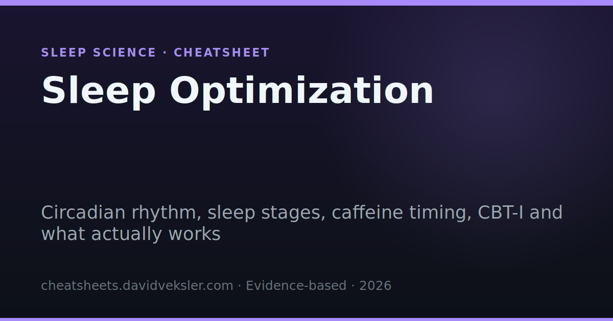 Preview for Sleep Optimization: The Evidence-Based Guide to Better Sleep