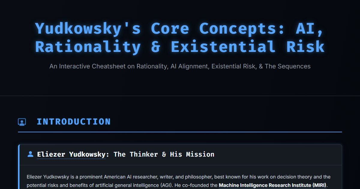Preview for Yudkowsky: Rationality, AI & The Sequences Cheatsheet